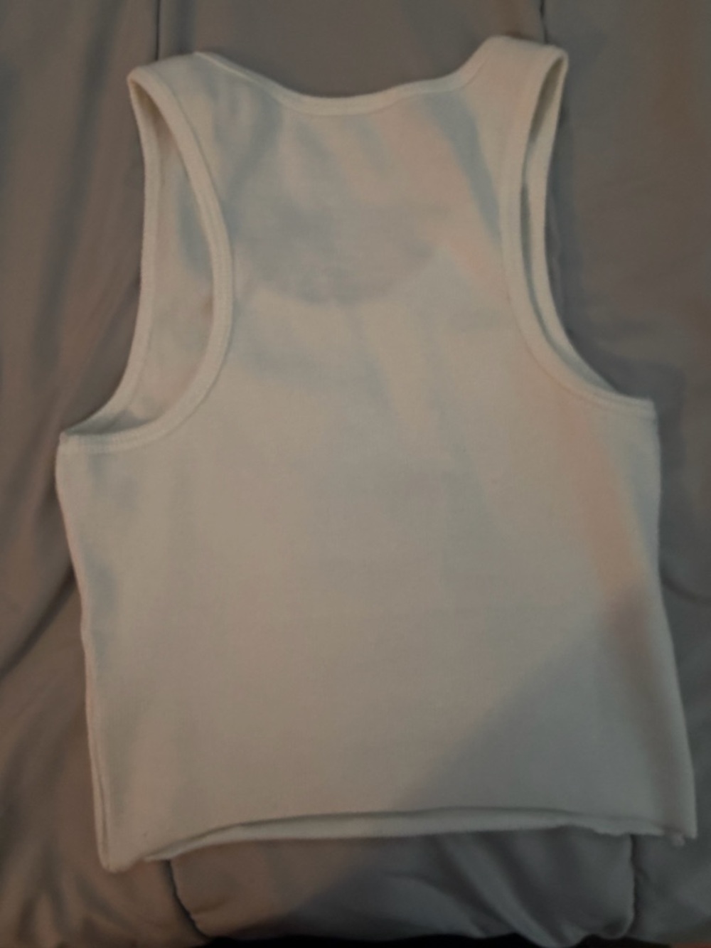 Badwood California White Ribbed Crop Tank - Picture 3 of 3